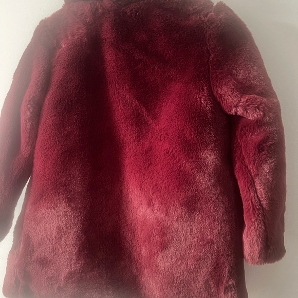 H&M Red Faux Fur Jacket Cozy Mid-Length - Picture 2 of 5